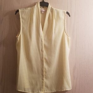 Banana Republic Polyester Polka Dot Blouse Yellow
